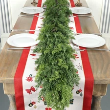 6 Ft Real Touch Christmas Garland,Thick and Lush，Soft Bendable, Lifelike Cedar G