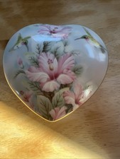VTG 1994 Lefton China Heart Trinket  Floral Box #01367