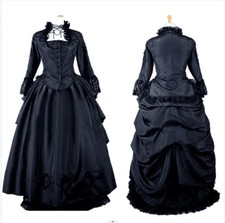 Black bustle ball gown 1860S victorian mourning dress Duchess Dresses Halloween