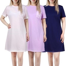 Pack de 3 camisones para mujer manga corta mezcla algodón (XL, estilo clásico)