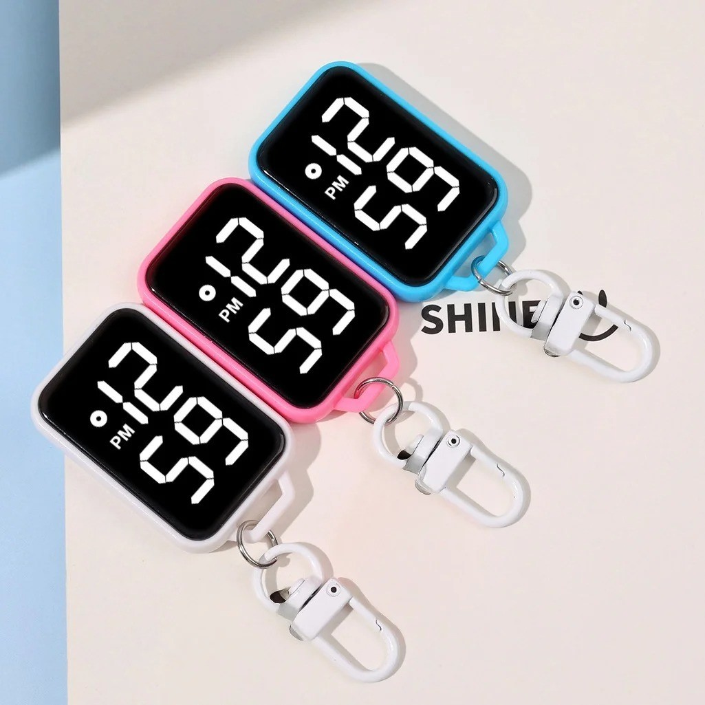 Keychain Pocket Watch Led Electronic Hanging Watch Touch Digital Watch Outdoor