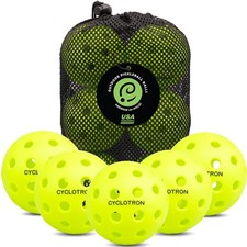 6-Pack Pickleball Balls with Mesh Bag - USAPA Approved 40 Holes Outdoor/Indoo...