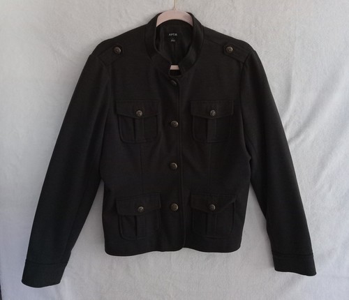 Apt.9 Steampunk Womens Military style Jacket Gray Pockets Size L Vintage - Picture 1 of 7