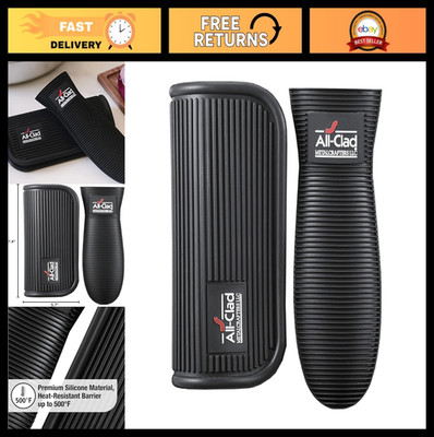 Silicone Grip Set - 100% Flexible & Heat Resistant, 2-Piece Ribbed Design for Co