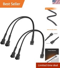 2 Way 4 Pin PWM Fan Splitter Cable, ATX Case 4-Pin/3-Pin Cooling Fan Cable 2...