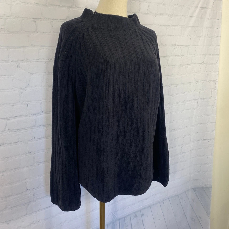 Suéter Grande Vintage Y2K DKNY Jeans Cuello Simulado Acanalado Suave Peso Pesado Foto 3 de 4