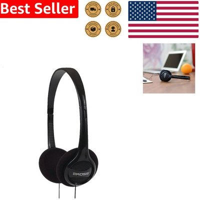 #ad Lightweight Portable On Ear Headphones Black Wired 3.5mm Deep Bass Audio $10.55