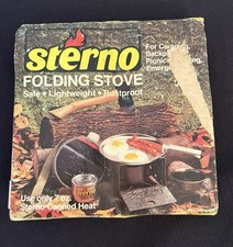 Vintage STERNO Portable Mini Folding Stove Camping / Hiking /Picnic USA Made