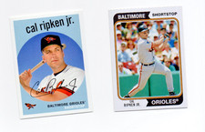 2018 and 2020 Topps Archive Cal Ripken two (2) card lot #20 and 142