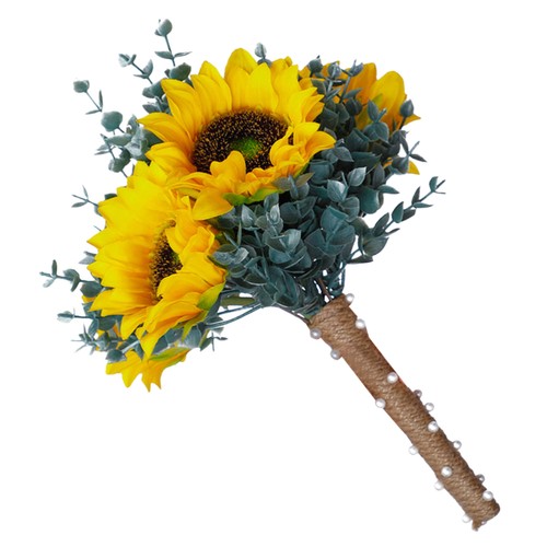 Sonnenblumenstrauß Braut Brautjungfer Hochzeit mit Sonnenblumen gefälschte Brautsträuße - Bild 8 von 12