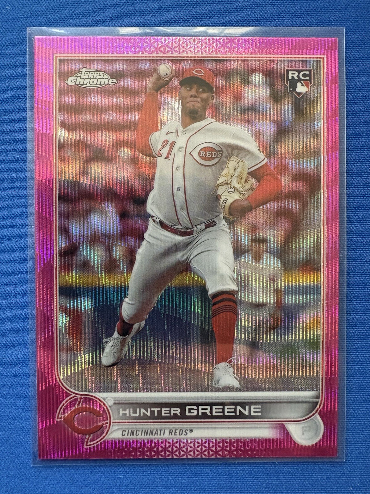 2022 Topps Chrome Update Series - Hunter Greene #USC191 Pink Wave Refractor (RC)