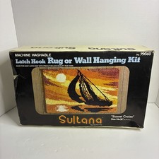 Vintage Sultana Sunset Cruise Latch Hook Rug Kit 24x36 No.79060 New Sealed
