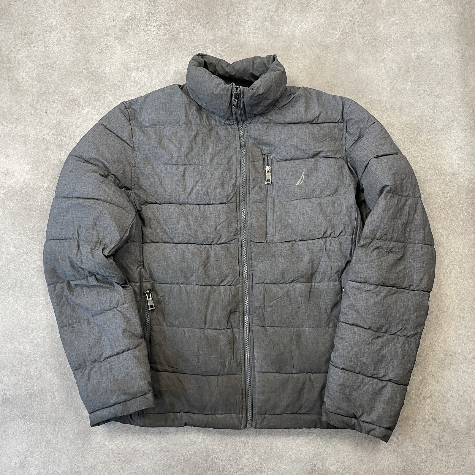Nautica Sailing Jacket Hombre Grande Cremallera Completa Rayas Cortavientos N...