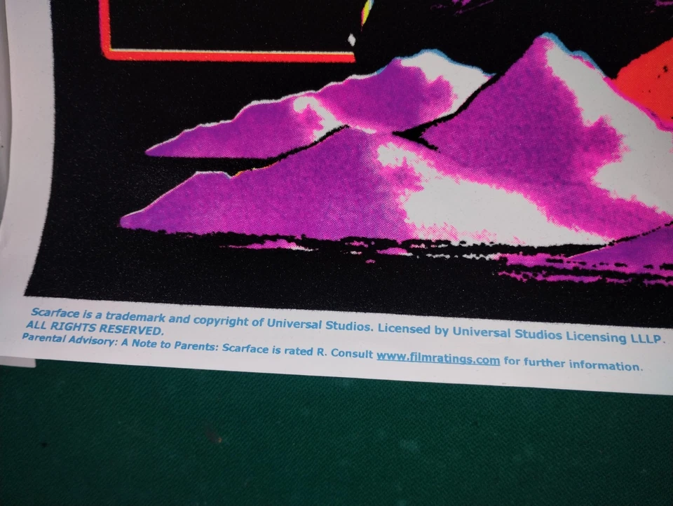 #1868 Scarface- 黑光海报 - 23 英寸 X 35 英寸有绒 — 第 2/4 张图片