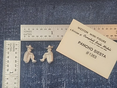 #ad Campbell 1263 Pancho Siesta Weston Mini figure UNPAINTED HO 2 Per Pack New $12.00