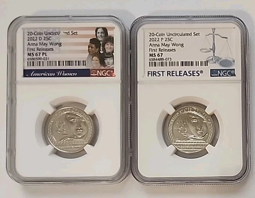 2022 P D Anna May Wong 25c NGC MS67/MS67PL American Women Quarter First Releases