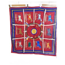 Hermes scarf silk red y1 1209