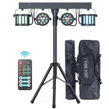 Complete Professional 4-Par Stage LEDs Light Band Wash DMX System  Stand Bag