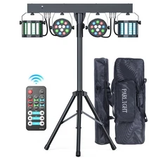 Complete Professional 4-Par Stage LEDs Light Band Wash DMX System & Stand +Bag