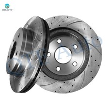 Front 336mm Drilled Slotted Disc Brake Rotors For 2011-2018 RAM 1500