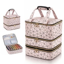 Nail Polish Organizer Case with Layers Holds - Portable Storage for Nail Polish