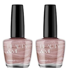 Twinkle Two Tone Metallic Pink Bronze Nail Polish Duo 2x 12ml Beauty & Me