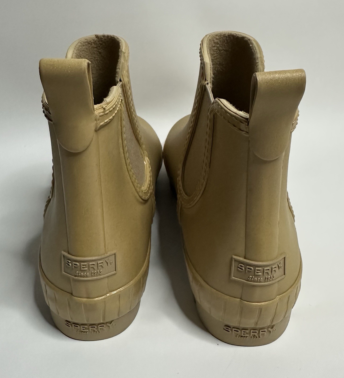 Sperry Women's Waterproof Torrent Khaki Chelsea Rubber Rain Boots STS87753 Sz 11