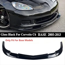 Front Bumper Lip Splitter For 2005-13 Chevy Corvette C6 BASE Models Gloss Black 