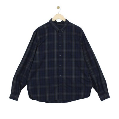Fred Perry Karohemd Herren Größe 2XL Blau Knopfleiste Langarm