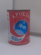 VINTAGE FULL NOS APOLLO 1-QUART MOTOR OIL CAN~ SUPER SCRACE CAN~ NICE CONDITION!