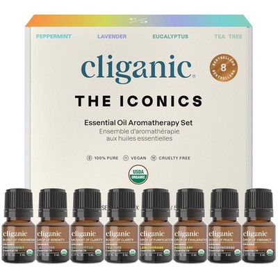 Organic Aromatherapy Essential Oils Gift Set - Top 8