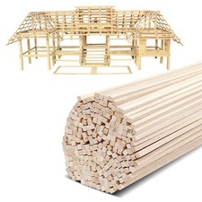 300PCS Balsa Wood Sticks 1/8 x 1/8 x 12in Square Wooden Dowels for Crafts DIY
