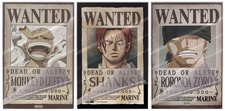One Piece - Anime Poster Set Wanted: Monkey, Shanks  Roronoa Zoro  LAMINATED 