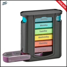 Stackable Pill Box Organizer 7 Day 4-Times A Day Weekly Medicine Dispenser