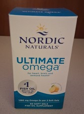 Nordic Naturals Ultimate Omega 1280 mg Omega-3s 60 Softgels Lemon Flavor
