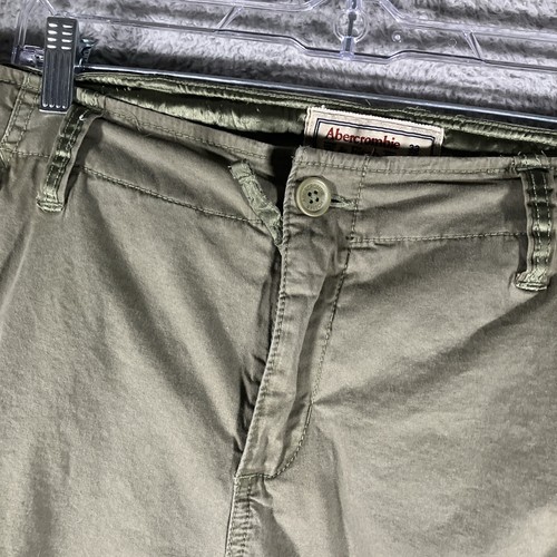 Pantalones cargo de paracaídas Abercrombie & Fitch para hombre 33 (37 real) verde militar - Imagen 11 de 23