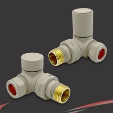 Cappuccino Corner Valves Radiators Towel Rails Standard Lockshiled (Pair)
