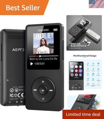 A02 Portable Music Player: 1.8'' Screen, Bluetooth 5.3, Voice Recorder, 32GB