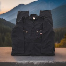 Dickies Deluxe Blended Long Sleeve Coveralls Size Large Tall Navy Blue VGC Nice