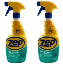 Lot of (2) Zep Pro Pet Stain And Odor Remover 32 fl oz Spray Bottle each