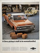 1969 Chevy Pickup Original Vintage Advertisement Womanhandled Truck Print Ad