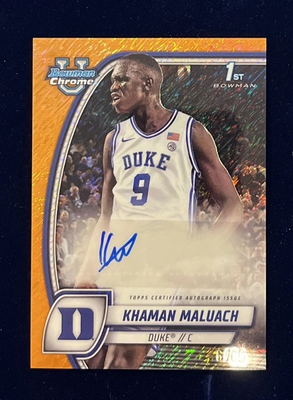 2024-25 Bowman U Chrome Khaman Maluach Orange Auto Shimmer Refractor 46/65