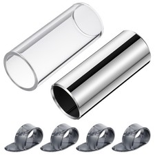Guitar Slide Set of 1 Glass Slide 1 Steel Slide 4 Finger Picks Electric Acoustic