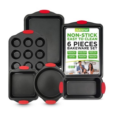 6-teiliges Stahl Antihaft Backformen Set - Kohlenstoffstahl Backblech Set