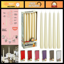 10 Pack Ivory Taper Candles - 10 Inch Unscented Dinner Candles, Dripless  Smoke