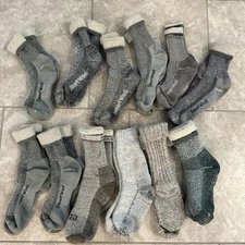 Smart Wool L, Rei, And Other Wool Socks, Lot Of 12 *See Description*
