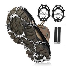 Crampons 19 Stainless Steel Spikes Ice Cleats for Shoes and Boots,Snow Large