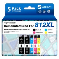 812XL T812XL Ink Cartridges For Epson WorkForce WF7820 WF7310 7840 EC7000 5PK