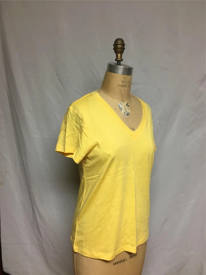 Camisa de dormir HUE gola V manga curta creme banana PJ42100 pequena nova com etiquetas $34 - Imagem 4 de 4