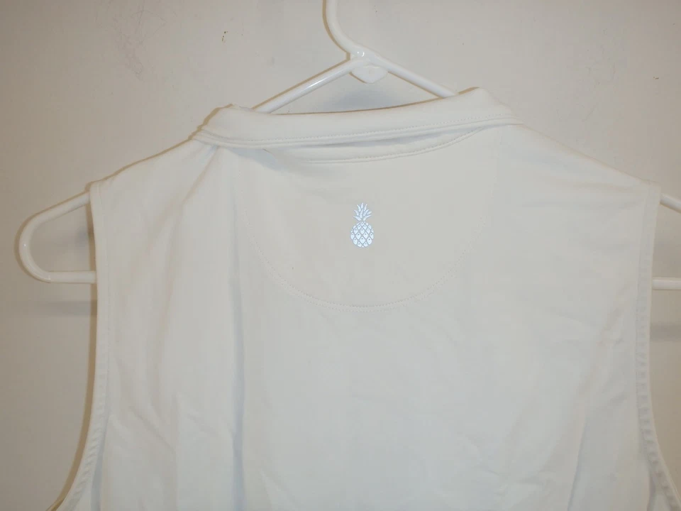Tommy Bahama Mujer Top Atlético Medio Blanco Sin Mangas Pullover Elástico Foto 4 de 4